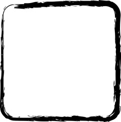 Rounded square brush strokes. Grunge design frames