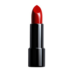 Fototapeta premium Home beauty tips applying red lipstick for a perfect look. Isolated on transparent background, png.