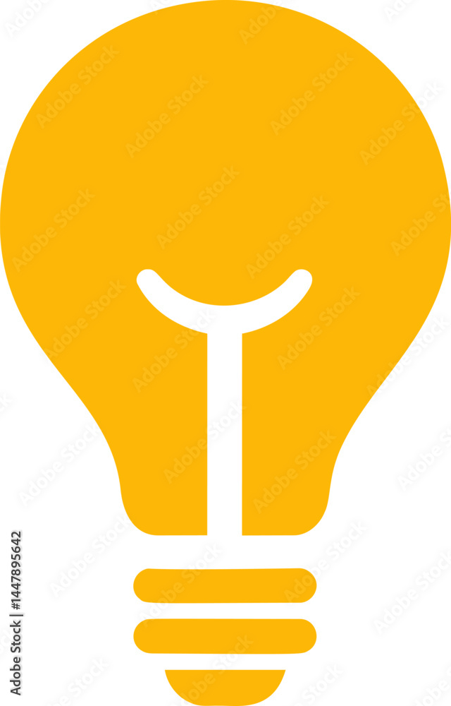 Poster yellow light bulb icon with simple design demonstrating creativity. vector illustration