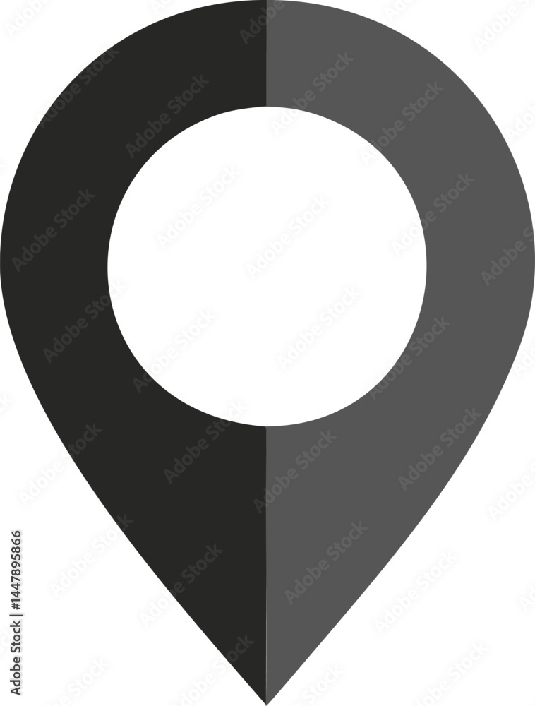 Poster black and gray map location pin icon in minimalist style. vector illustration