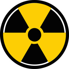 Fototapeta premium Yellow and black radiation warning symbol icon, universal danger sign. Vector illustration