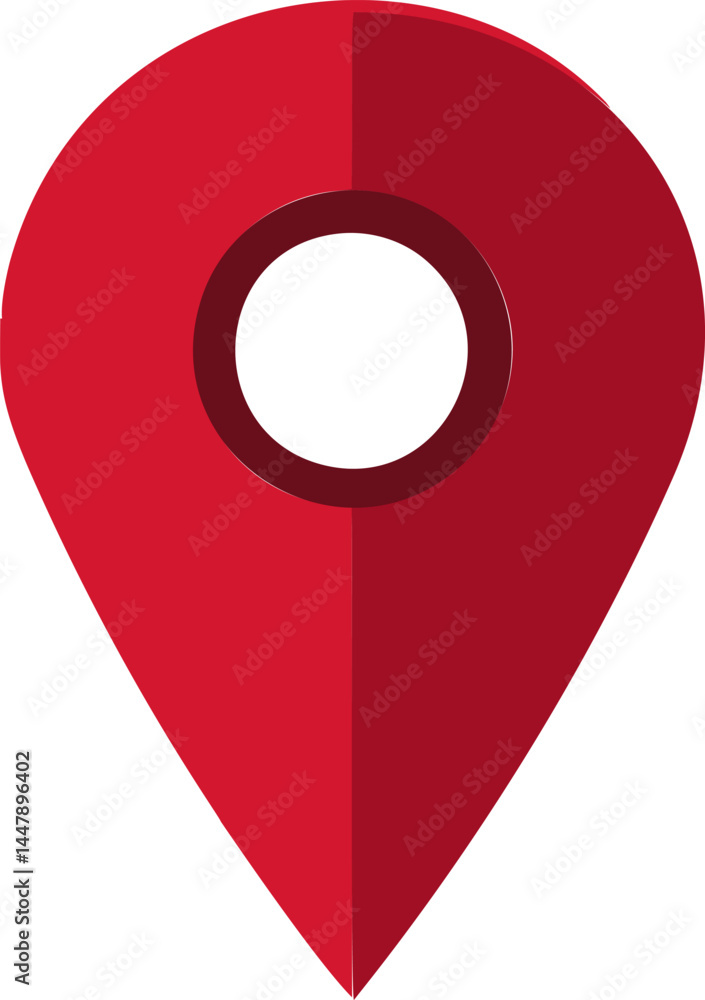 Aufkleber Red location pin icon with a circular center, symbolizing navigation and maps. Vector illustration