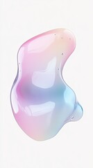 Abstract, fluid, iridescent shape Soft, pastel colors blend smoothly  Delicate texture