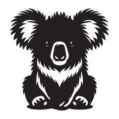 Stylized koala silhouette vector perfect for modern digital visuals – koala silhouette – koala vector – koala illustration – silhouette of koala

