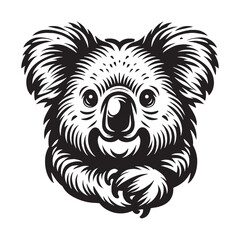 Minimalist koala silhouette vector ideal for clean and modern branding – koala silhouette – koala vector – koala illustration – silhouette of koala

