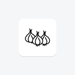 Onion Or Garlic Rows, vector, pixel perfect, illustrator file