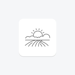 Sunset On Farmland, vector, pixel perfect, illustrator file