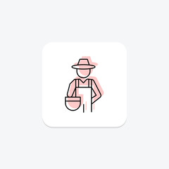 Farmer With Basket, vector, pixel perfect, illustrator file
