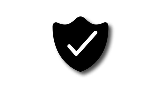 Creative 3D Security Shield Fill Check Mark Animation, 3D Animated Security Shield with Fill Check Mark Symbol