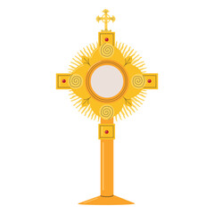 Fototapeta premium Flat monstrance illustration. Symbol for the exposition of the Blessed Sacrament