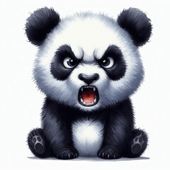 Stormwash Snarl panda angry isolated watercolor vector illustration svg    © Arun168