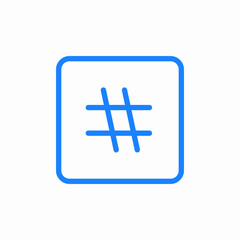 Obraz premium hashtag symbol blue icon sign vector