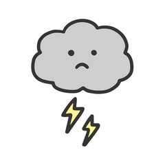 かわいい雷雲のイラスト