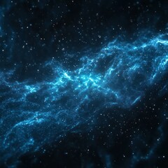 Abstract cosmic galaxy nebula with bright blue stars and glowing gas clouds in deep space illustrating universe infinity and space exploration themes