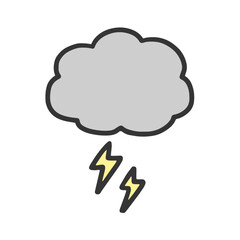 シンプルな雷雲のイラスト