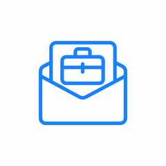 job offer mail blue icon sign vector