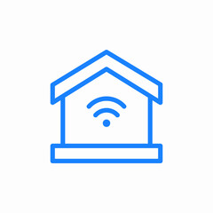 smart home blue icon sign vector