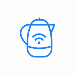 smart kettle blue icon sign vector