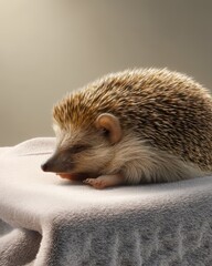 The Cozy Hedgehog Sleeping Peacefully on a Soft Blanket Perfect for Any Pet Lover