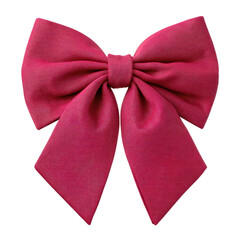 Red fabric bow with elegant texture and neat folds, perfect for gift wrapping or decorative clothing accessory