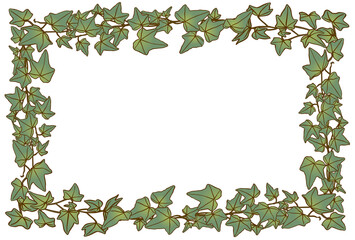 ツタの葉でできたリース　長方形