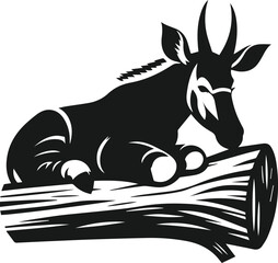 Okapi animal silhouette vector