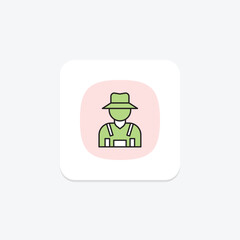 Farmer In Field, vector, pixel perfect, illustrator file