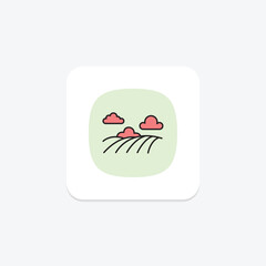 Field With Clouds, vector, pixel perfect, illustrator file