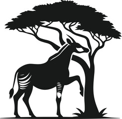 Okapi animal silhouette vector