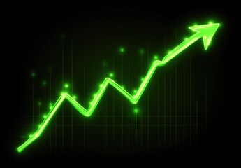 Glowing Green Upward Trend Chart