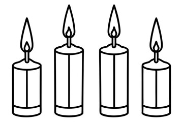 Hand-Drawn Candle Set Vector Illustration