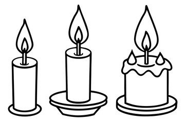 Hand-Drawn Candle Set Vector Illustration