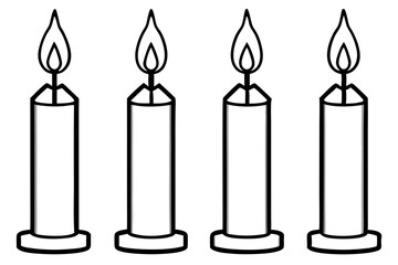 Hand-Drawn Candle Set Vector Illustration