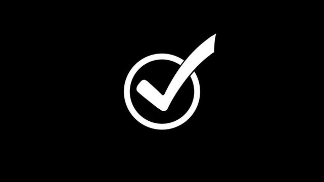Circle Stroke Check Mark Symbol in Motion, Animated Stroke Circle Check Mark Icon, Minimalist Stroke Circle Check Mark Animation