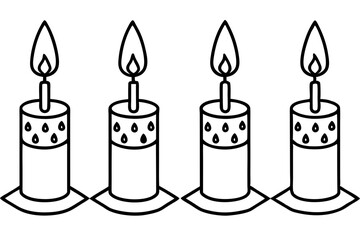 Hand-Drawn Candle Set Vector Illustration