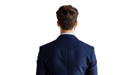 Torso of unknown male from back. cut out transparent