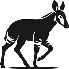Okapi animal silhouette vector