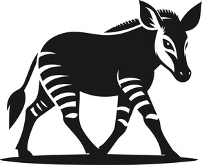 Okapi animal silhouette vector