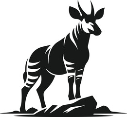 Okapi animal silhouette vector