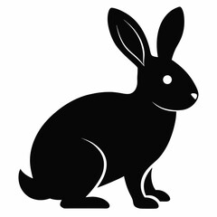 rabbit silhouette vector icon on white background