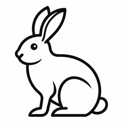 Obraz premium rabbit outline vector icon on white background