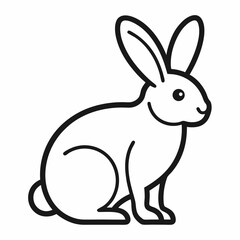 Rabbit vector outline icon on white background