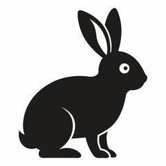 vector illustration of a rabbit silhouette icon on white background