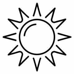 sun outline icon on white background