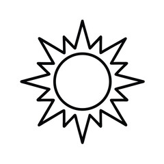 sun outline vector icon on white background