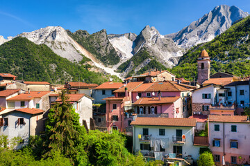 Bedizzano village in Apuan Alps mountains, Carrara city, Tuscany, Italy