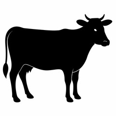 silhouette of a cow icon on white background
