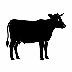 cow silhouette vector icon on white background