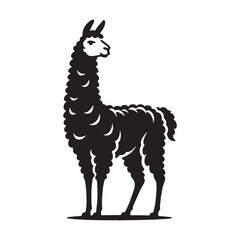 Versatile llama silhouette vector ideal for creative branding concepts – llama silhouette – llama vector – llama illustration – silhouette of llama

