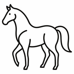 horse outline icon on white background